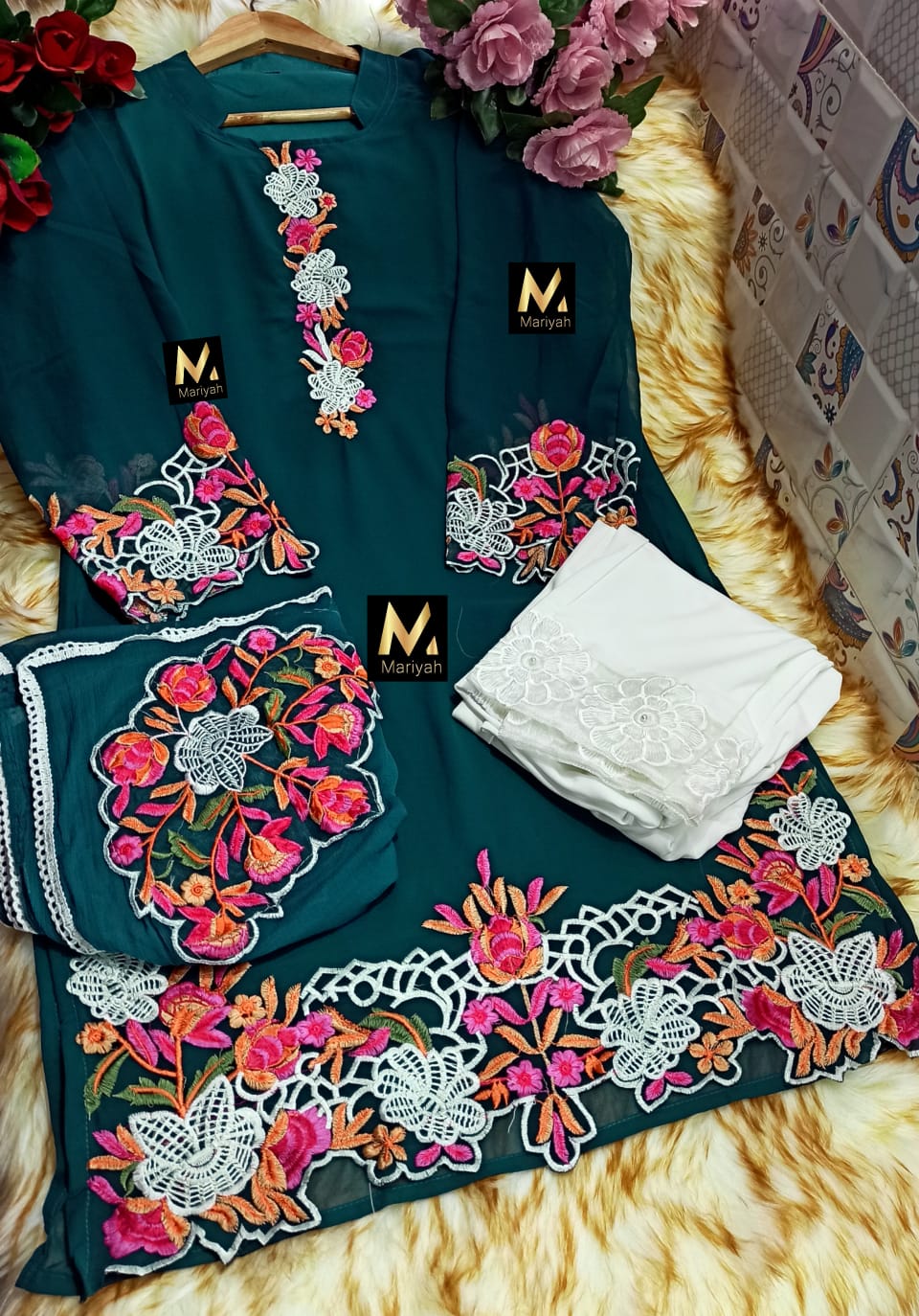 Mariyah M 48 Fancy Ethnic Wear Georgette Ready Made Pakistani Suit Collection